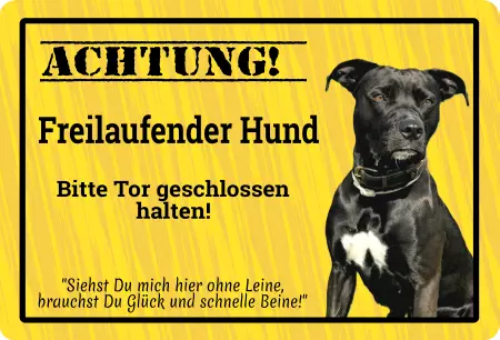 Hunde Achtung! Freilaufender Hund Bild