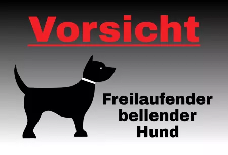 Hunde Vorsicht Freilaufender bellender Hund Bild