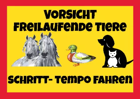 Tiere Vorsicht Freilaufende Tiere Bild